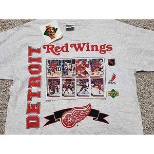 VTG 1994 SPORT ATTACK DETROIT RED WINGS NHL HOCKEY SHIRT L Upper Deck Cards NWT